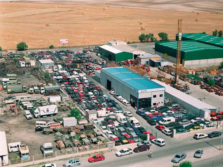 Vista aerea del desguace y la campa